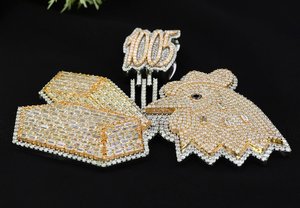 Pendentif personnalisé en moissanite 3D avec logo, bijoux hip-hop, pendentif en argent 925 de luxe avec lettres et chiffres glacés, pendentif unique personnalisé pour homme en or - Product Image 4