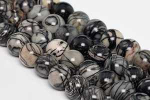 Cuentas de Jaspe Negro Seda de Piedra, Grado AAA, Gema Natural Genuina, Cuentas Sueltas Redondas de 4MM, 6MM, 8MM, 10MM, 12MM, Opciones de Lote a Granel - Product Image 2