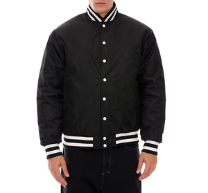 New Fashion Wholesale Plain <b>Baseball</b> <b>Jackets</b> Button Up Custom Logo Printed College Satin Varsity <b>Jacket</b> <b>For</b> <b>Men</b> - Product Image 1