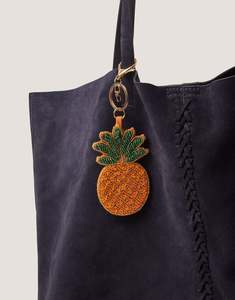 Handmade Vintage Boho Beaded Bag Charm Keychain Premium Quality Decorative Beadwork Brass Metal Collectible Art RR ENTERPRISES - Product Image 2