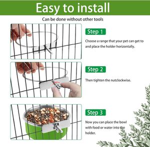 Comedero de Acero Inoxidable para Pájaros, con Soporte de Tornillos, Tazón para Alimentos, Plato para Comida, Venta al Por Mayor - Product Image 4