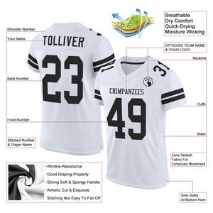 Maillot de football personnalisé, uniforme de football de qualité supérieure | Fabricant EM&ODM : Expédition gratuite de ballons de football authentiques personnalisés en maille blanche et noire - Product Image 2