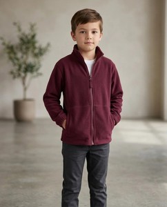 Gilet zippé en velours pour filles avec poches, col montant, vêtement d'extérieur décontracté, longueur normale, couleur unie, gilet en polaire - Product Image 4