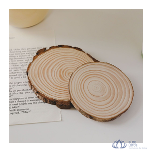 MÁS VENDIDO Posavasos de Panel de Madera Ecológico con Base Finamente Pulida para Mesa de Comedor, Escritorio de Oficina, Decoración Loto Azul Moderno - Product Image 1