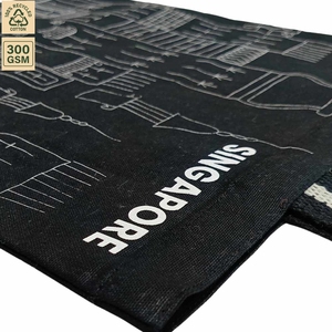 Custom Black 300 GSM Cotton Canvas Tote <b>Bag</b> 38x42 cm <b>Puff</b> Screen Print Logo Wholesale OEM ODM Private Label Fashion Manufacturer - Product Image 6