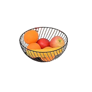 With Black Finished Modern Wire Mesh Eco Friendly Durable Iron Round Portable <b>Storage</b> Basket <b>Fruit</b> Rack Kitchen Organizer Use - Product Image 3