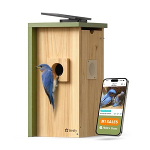 Nichoir en bois d'acacia avec ventilation - Mangeoire à oiseaux artisanale en gros - Product Image 3