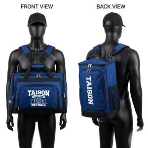 Sac de netball en polyester premium 320 GSM, gris et noir, avec logo brodé personnalisé, pour le voyage - Product Image 5