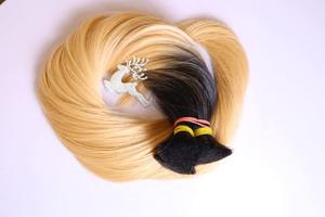 Extensiones de cabello con nano anillos, lisas, rubio ceniza con reflejos. # Mezcla 8/60/613) Color marrón de calidad premium al por mayor - Product Image 2