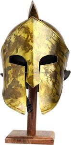 Traje de armadura de caballero medieval hecho película de acero sólido 300 casco recreación casco Plume Metal con arte negro y hierro coleccionable - Product Image 3