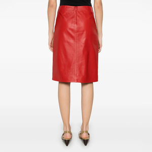 Customized Color Size <b>Women's</b> Adults Genuine <b>Leather</b> High Quality Quick Dry Breathable Comfortable Solid Pattern <b>Skirt</b> - Product Image 4