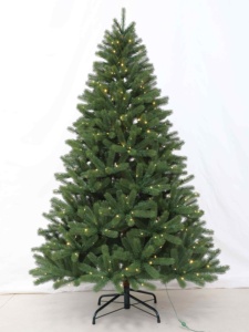 Sapin de Noël Artificiel 1,5-3 m Pré-éclairé LED Blanc Chaud, Forme Pleine Articulée, Arbre de Noël d'Intérieur Robuste et Durable - Product Image 2