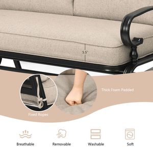 Dondolo da Giardino a 2 Posti con Cuscini Confortevoli, Altalena Sospesa per Esterni - Product Image 6
