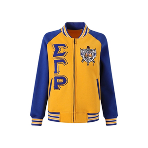 เสื้อแจ็คเก็ตฟลีซวาร์ซิตี้ Sigma Gamma Rho สำหรับผู้หญิง เสื้อแจ็คเก็ต Letterman อุ่นสบาย สไตล์ลำลองสำหรับชมรมนักเรียน ชุดกีฬา ปักลายตามสั่ง - Product Image 2