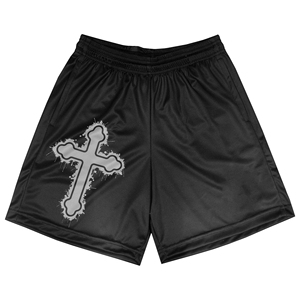 Shorts en mesh personnalisables 100% polyester pour hommes, shorts de running avec doublure en mesh et impression par sublimation respirante - Product Image 3