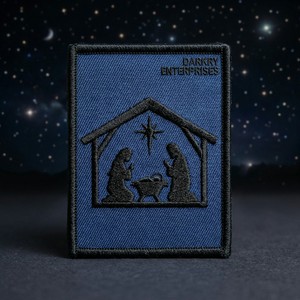 Custom Nativity Scene Christmas Manger Machine Embroidery <b>Patch</b> Iron <b>On</b> <b>Sew</b> <b>On</b> Embroidered Badge Applique for Clothing Bag Hat - Product Image 1