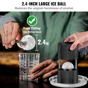 Kit de prensa para bolas de hielo de aleación de aluminio aeronáutico de 2.4 pulgadas (60 mm), con pinzas para hacer esferas de hielo y bandeja de goteo - Herramienta premium para prensar cubitos de hielo - Product Image 4