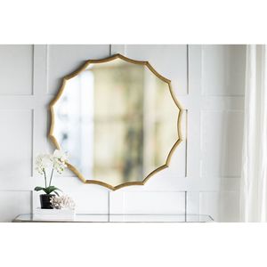 D40 oro-rifinito rotondo Sunburst specchio da parete decorazione elegante per ingresso camera da letto soggiorno - Product Image 6