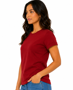 Camiseta Premium para Mujer con Puños Enrollados, Logotipo Personalizado Impreso, Apliques, Tela Ligera, Transpirable, Ecológica, de Secado Rápido, Corte Regular - Product Image 2