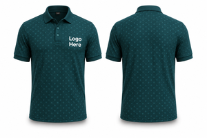 Camiseta de Golf para Hombre, Color Verde Oscuro, 100% Algodón, Manga Corta, Tejido Transpirable, Informal, con Logotipo Estampado en la Parte Delantera - Product Image 2