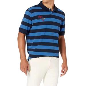 Camiseta Polo Deportiva 2026 para Hombre, Azul Marino a Rayas, Manga Corta, Camisa Casual a Rayas para Hombre - Product Image 3