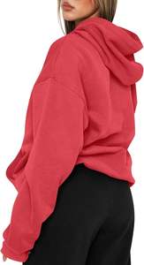 Sweat à capuche tricoté pour femme, coupe confortable, doublure polaire douce et chaude, texture lisse, idéal pour l'extérieur, design moderne, extensibilité douce - Product Image 6