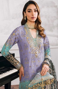 Traje Plazzo Moderno Semisentado de Georgette Sintética Bordada para Bodas y Diwali - Product Image 6