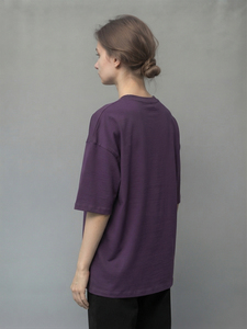 เสื้อยืดทรงบ็อกซี่ผ้าฝ้าย 100% สำหรับผู้หญิง เป็นมิตรกับสิ่งแวดล้อม เสื้อยืดลำลองไหล่ตก ใส่สบายสำหรับวิ่งออกกำลังกายทุกวัน น้ำหนักเบา ทรงบ็อกซี่ - Product Image 5