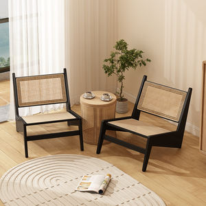 Modern Wabi-Sabi Style Single Sofa <strong>Chair</strong> with <strong>Bamboo</strong> Backrest for Living Room &amp; Balcony - Product Image 3