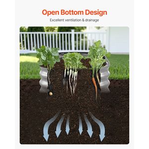 Fioriera Ovale Rialzata da Esterno Grande 4 x 2 x 1 piedi, Zincata con Fondo Aperto, Vaso per Fiori e Piante - Product Image 6