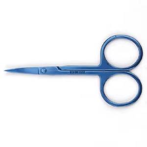 Ciseaux de manucure bleus en acier inoxydable avec lames droites et affûtées, manche rond pour le soin des ongles des adultes, style simple et durable - Product Image 6