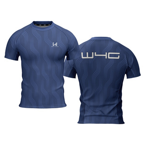 Camiseta Deportiva de Compresión para Hombre, Cuello Redondo, Manga Corta, Estampado Geométrico, Secado Rápido, 100% Poliéster, para Todas las Temporadas, Yoga - Product Image 6
