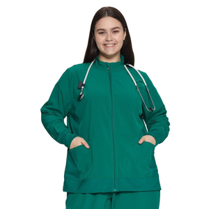 Veste d'uniforme d'hôpital anti-rides en nylon élasthanne écologique sur mesure, en matière optimale, et ensembles d'uniformes d'infirmière extensibles - Product Image 5