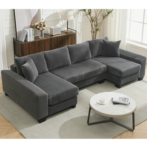 Nuovo Arrivo: Divano Letto Oversize a U da 114 Pollici, 2-in-1, Convertibile, con Funzione Estraibile, per Soggiorno, con Video - Product Image 5