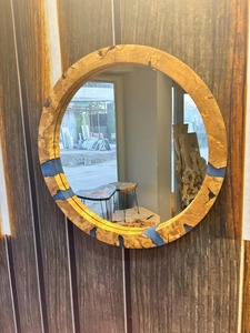 Elegant Resin Wood Inlay Wall Mirror Premium Decorative Frame Mirror for Luxury Home Interiors and Hotel Decor - Product Image 6