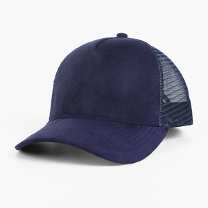 Fashion <b>Vintage</b> Solid Color Suede Trucker Hat 5-panel Breathable Mesh Snapback Baseball <b>Cap</b> for Outdoor Golf Fish - Product Image 5