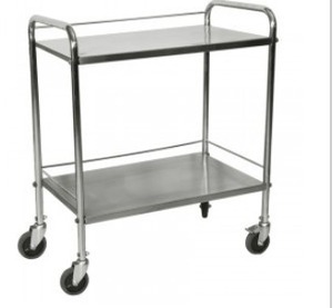 Chariot médical en acier inoxydable de qualité supérieure avec deux étagères pour usage hospitalier, disponible au prix de gros - Product Image 2