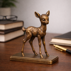 ของที่ระลึก ของขวัญ งานโลหะสั่งทำ รูปสัตว์ทองเหลืองขนาดเล็ก 3 มิติ รูปปั้นกวางทองสัมฤทธิ์ สำหรับใช้เป็นที่ทับกระดาษ - Product Image 3