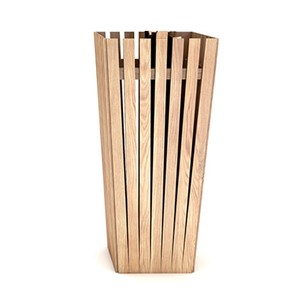 Porte-parapluie en bois de chêne sculpté à la main de style vintage en gros - Product Image 1