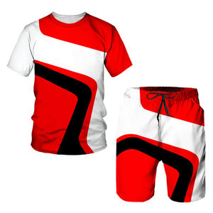 Ensemble de t-shirts pour hommes en tissu éponge respirant à séchage rapide, col rond, personnalisable avec broderie de logo de qualité supérieure, pour l'été - Product Image 2