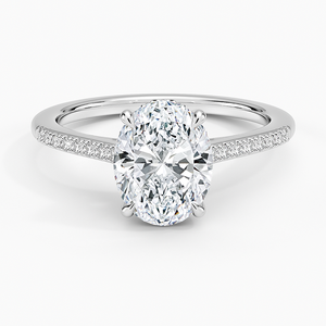 BOJ <b>Ring</b> 0110 Oval Cut 925 <b>Silver</b> Lissome Half Prong Setting <b>Solitaire</b> Diamond <b>Ring</b> 2ct D Color VVS1 Moissanite GRA Certified - Product Image 1