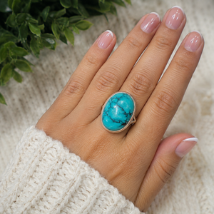 Top Quality Tibetan <b>Turquoise</b> Gemstone <b>Ring</b> 925 Sterling Silver Rose Gold & Yellow Gold Plated Handmade Statement Jewelry Her - Product Image 6