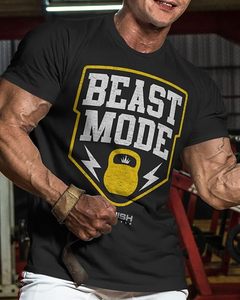 T-shirt de sport Beast Mode pour hommes, T-shirt de musculation motivant - Product Image 2