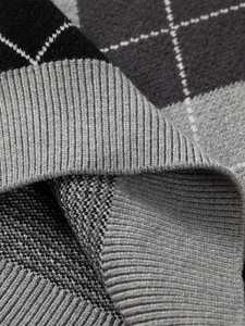 เสื้อกั๊กถักลายอาร์ไกล์บล็อกสีสำหรับผู้ชาย คอวี แขนกุด สไตล์เรโทรพรีปปี้ เสื้อถักกอล์ฟ ขายส่งแบบ OEM - Product Image 6