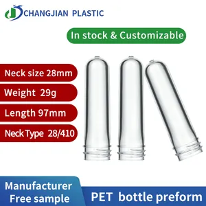 28MM 29G PET preforma PCR botella preforma transparente para productos cosméticos fabricante de proveedores de China