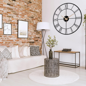 Reloj de Pared Moderno de Metal con Diseño de Números Romanos, Manecillas Negras, Redondo, Decorativo, para Hogar u Oficina - Product Image 6