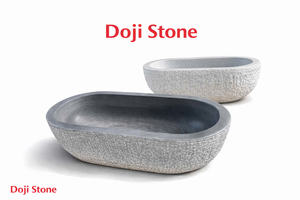 Freestanding Modern Oval/Rectangle Solid Stone Bathtub-Smooth Matte Soaking Tub for Bathrooms - Product Image 4