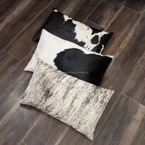 New Arrival Customized Bed Lumber <b>Pillow</b> Rectangle Cushion Pad Genuine Cowhide Leather Anti-wrinkle Pillowcase Cushion Cover - Product Image 6