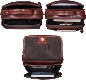 Indian Supplier Genuine Leather Zipper <b>Crossbody</b> Messenger <b>Bag</b> <b>Waterproof</b> Large Capacity for Phone Wallet Essentials Storage - Product Image 4