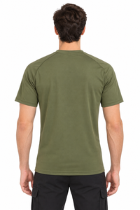 T-shirt pour homme en coton 100% OEM, coupe classique, manches courtes, col rond, couleur unie, tricoté, décontracté, pour le travail quotidien - Product Image 3